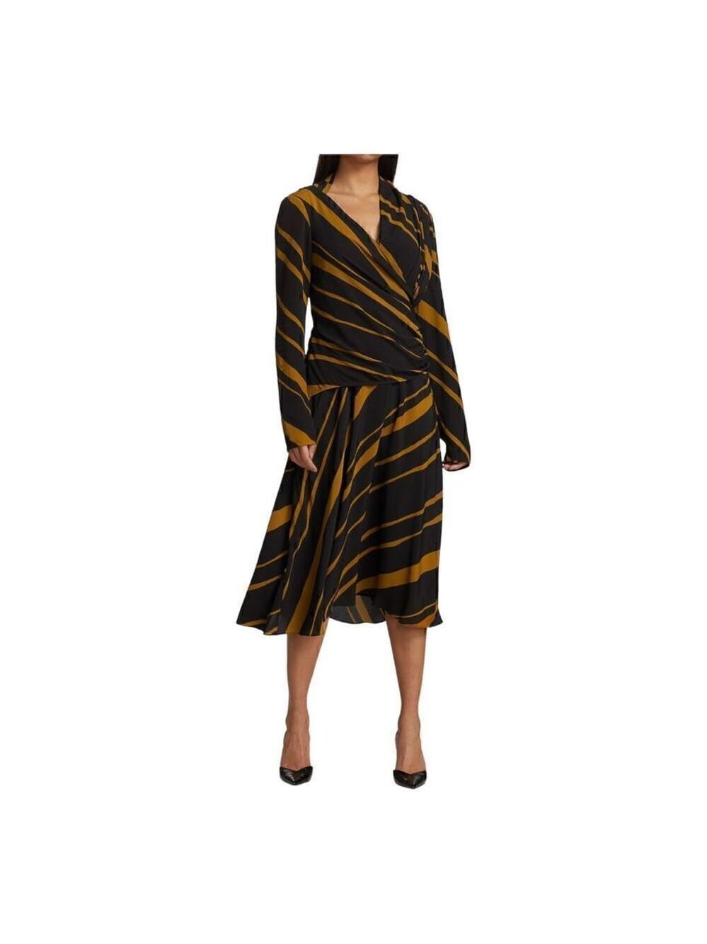 Proenza Schouler Crepe De Chine Twist Midi Dress Size 6 NWT